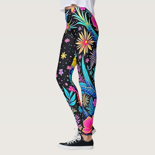 Magisches Neon Forest Night Traumdesign Leggings (Links)