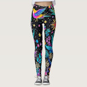 Magisches Neon Forest Night Traumdesign Leggings (Vorderseite)