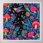 Magisches Neon Forest Night Traumdesign Poster (Vorne)