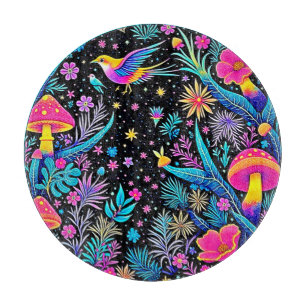 Magisches Neon Forest Night Traumdesign Schneidebrett