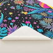 Magisches Neon Forest Night Traumdesign Sherpadecke (3/4)