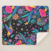 Magisches Neon Forest Night Traumdesign Sherpadecke (Vorderseite (Horizontal))