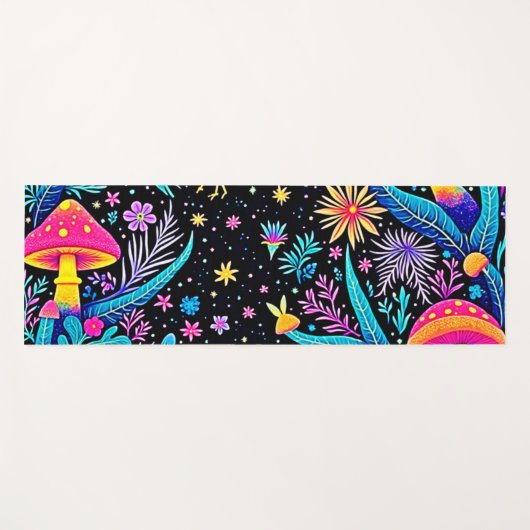 Magisches Neon Forest Night Traumdesign Yogamatte (Vorderseite (Horizontal))