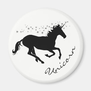Magisches Niedliches Einhorn Schwarz-Weiß-Magnet Magnet