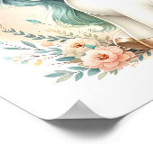 Magisches Niedliches Kawaii Einhorn Kinderzimmer K Poster (Ecke)