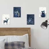 Magisches Night Sky Woodland Animal Print Set (Schlafzimmer)