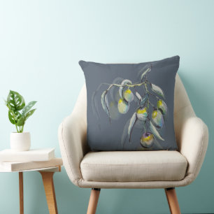 Magisches Oliven-Wasserfarben Handgemalt Kissen