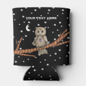 Magisches Owl auf den Lila Kristallmauern Dosenkühler (Rückseite)