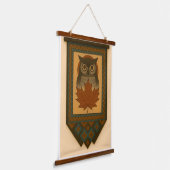 Magisches Owl-Design mit verblasstem Look Wandteppich Mit Holzrahmen (Gewinkelt)