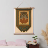 Magisches Owl-Design mit verblasstem Look Wandteppich Mit Holzrahmen (Schlafzimmer)