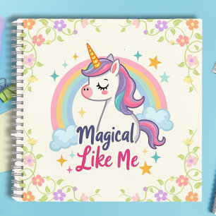 Magisches Pastell-Einhorn mit Regenbogen Notizblock