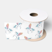 Magisches Pegasus-Einhorn-Muster Satinband (Spule)