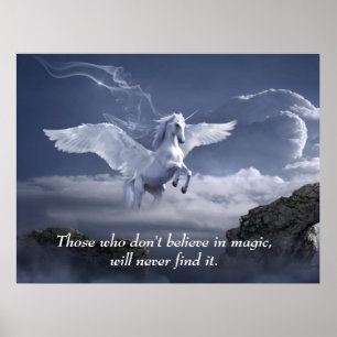 Magisches Pegasus Motivierend Zitat Poster