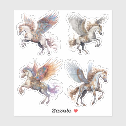 Magisches Pegasus Pferd Aufkleber (Blatt)