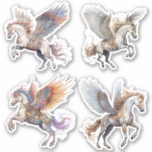 Magisches Pegasus Pferd Aufkleber (Vorderseite)