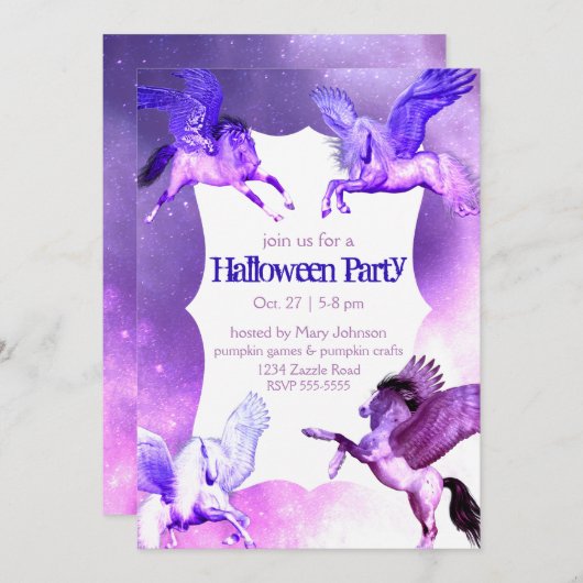 Magisches Pegasus Universum. Einladung (Vorne/Hinten)