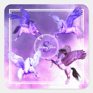 Magisches Pegasus Universum.                       Quadratischer Aufkleber