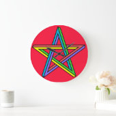 Magisches Pentagramm Poster Große Wanduhr (Zuhause)