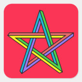 Magisches Pentagramm Poster Quadratischer Aufkleber (Vorderseite)