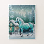 Magisches Pferd im verzauberten Wald Puzzle (Vertikal)