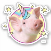 Magisches Piglet Unicorn Aufkleber (Vorderseite)