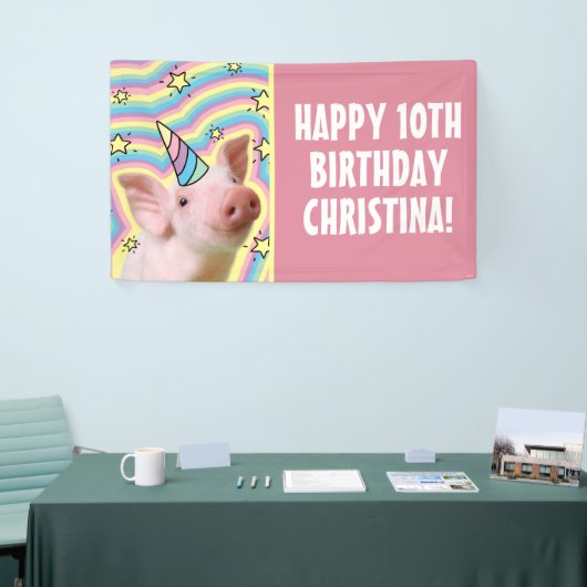 Magisches Piglet Unicorn Banner (Messeveranstaltung)