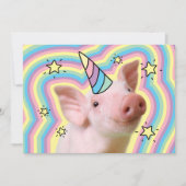 Magisches Piglet Unicorn Einladung (Vorderseite)