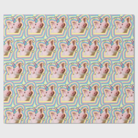 Magisches Piglet Unicorn Geschenkpapier (Flach)