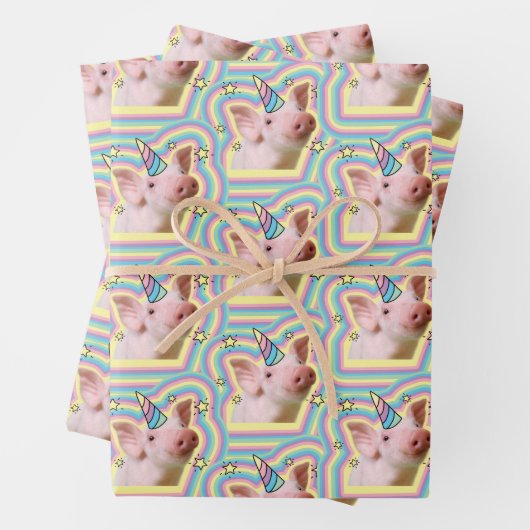 Magisches Piglet Unicorn Geschenkpapier Set (Beispiel)