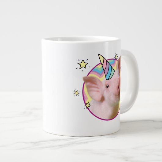 Magisches Piglet Unicorn Jumbo-Tasse (Vorderseite Rechts)