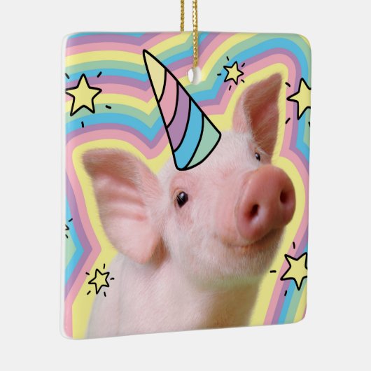 Magisches Piglet Unicorn Keramikornament (Rechts)