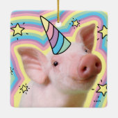 Magisches Piglet Unicorn Keramikornament (Rückseite)