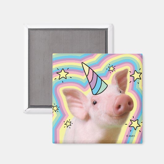 Magisches Piglet Unicorn Magnet (Vorderseite/Rückseite)