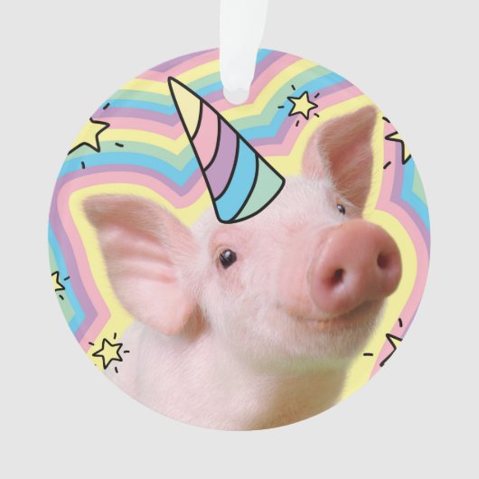 Magisches Piglet Unicorn Ornament (Vorderseite)