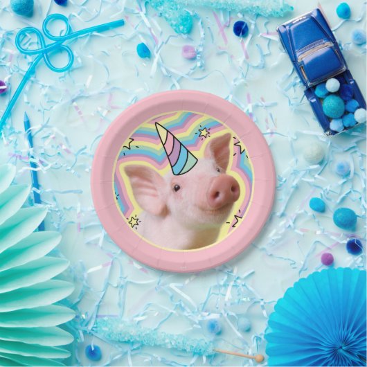 Magisches Piglet Unicorn Pappteller (Party)