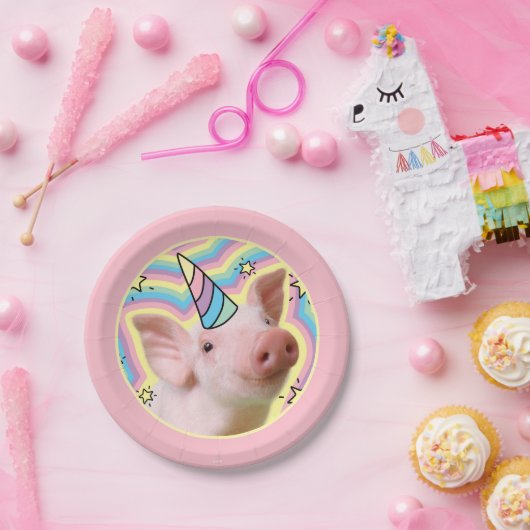 Magisches Piglet Unicorn Pappteller (Party)