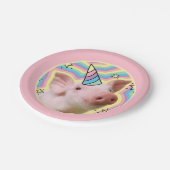 Magisches Piglet Unicorn Pappteller (Schrägansicht)