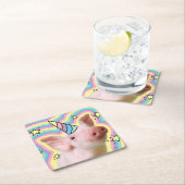 Magisches Piglet Unicorn Rechteckiger Pappuntersetzer (Vor Ort)