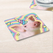 Magisches Piglet Unicorn Rechteckiger Pappuntersetzer (angewinkelt)