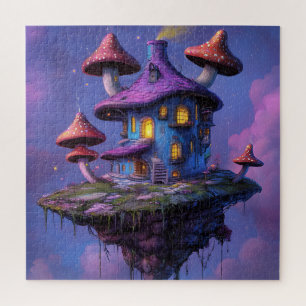 Magisches Pilz-Feenhäuschen & schwebende Insel Puzzle