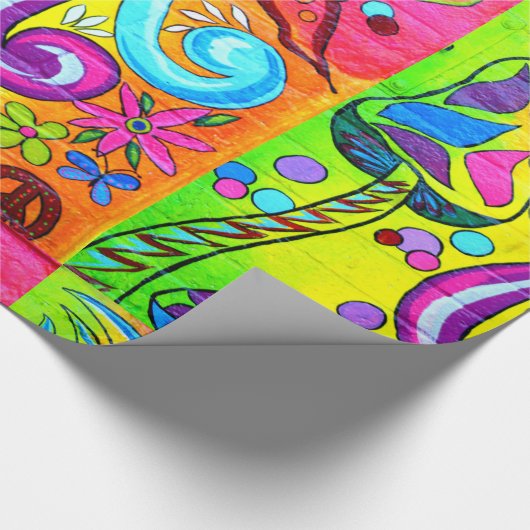 magisches Pilz-Packpapier des Hippie Geschenkpapier (Ecke)