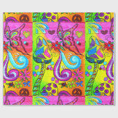 magisches Pilz-Packpapier des Hippie Geschenkpapier (Flach)