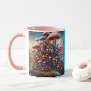 Magisches Pilzdorf farbenfroher Sommer Tasse