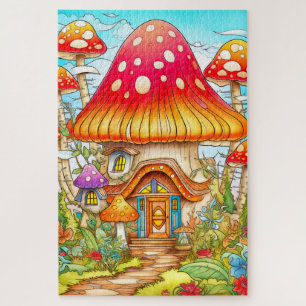 Magisches Pilzhaus Illustration Puzzle