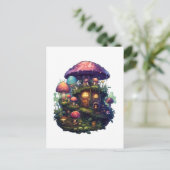 Magisches Pilzhaus Postkarte (Stehend Vorderseite)