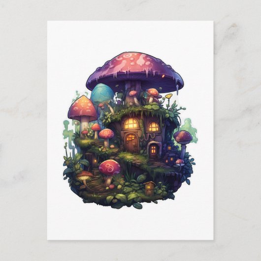Magisches Pilzhaus Postkarte (Vorderseite)