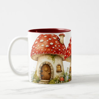 Magisches Pilzhäuschen  Zweifarbige Tasse