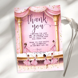 Magisches Pink & Gold Ballett Bühne Ballerinas Par Dankeskarte