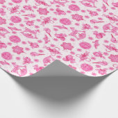Magisches Pink Kitsch Wasserfarbe Ditsy Weihnachte Geschenkpapier (Ecke)