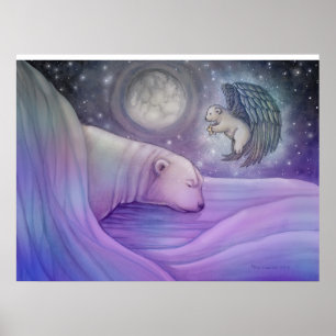 Magisches Polarbär- und Engel-Poster Poster